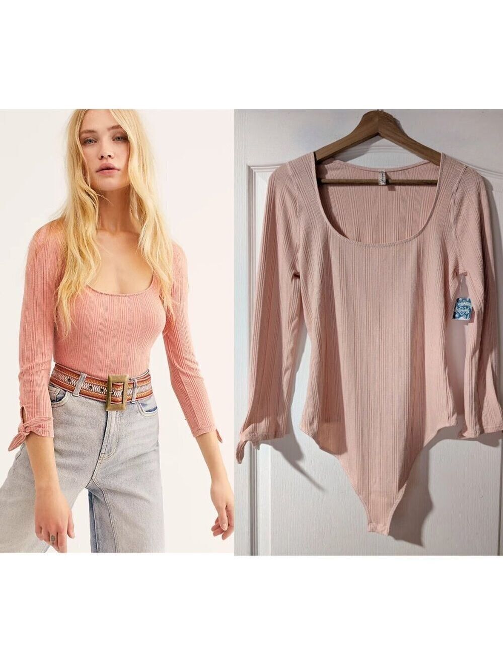 NWT Free People Intimately | Move On Bodysuit in Mooncake Pink